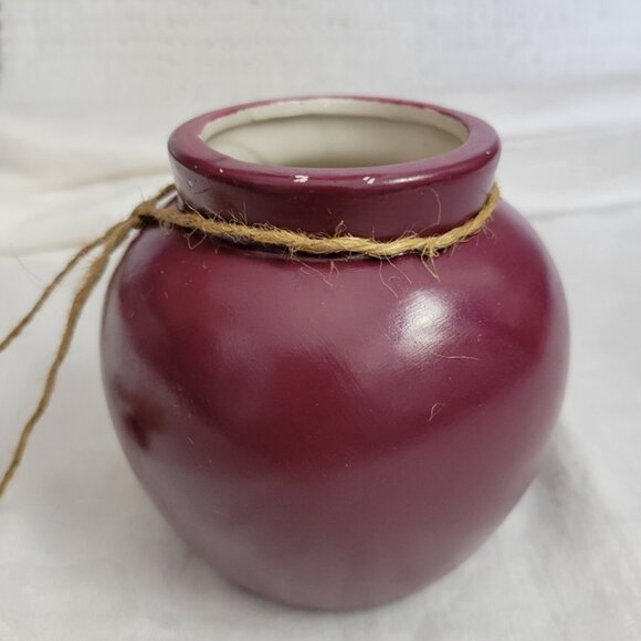 Girl's Night Out Fund Jar savings bank w/cork lid Plum w/hearts ceramic GUC - Picture 4 of 8